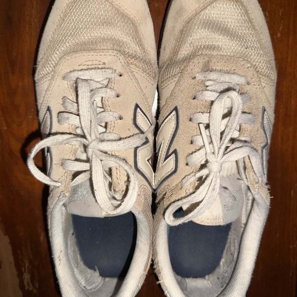 New Balance 997 Cream and Black Sneakers